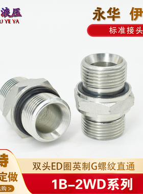 1B-2WD接头液压油管接头英制管螺纹C型60度锥G螺纹两头ED密封外丝