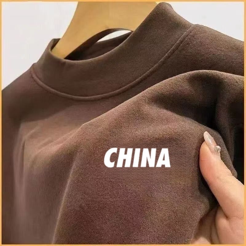 秋冬季~半高领男士秋衣2025潮流双面德绒保暖内衣男长袖t恤打底衫