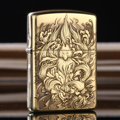 zippo九尾狐黄铜纯铜正品