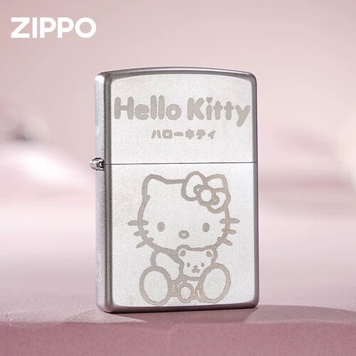 ZIPPO打火机正版之宝 精雕凯蒂猫防风煤油打火机送男友生日好礼zp