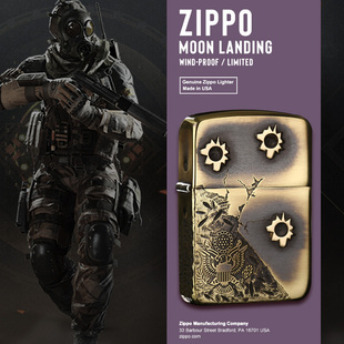 打火机zippo正版男士芝宝外壳1941纯铜做旧复古弹孔煤油收藏级zp