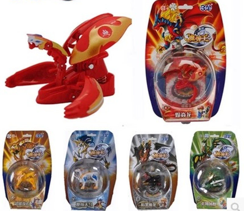 正版三宝魔弹王升级版爆炎焱龙独角圣光天马火翼龙王跳跃变形玩具