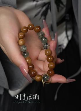 精细高抛10mm库克圆珠光珠单圈手串菩提念珠佛珠盘玩手链新中式