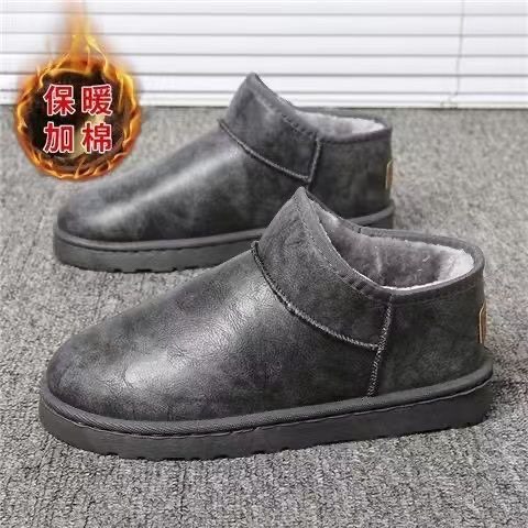 冬季短款雪地靴鞋东北男棉靴子加绒加厚保暖大码防滑防水男面包鞋