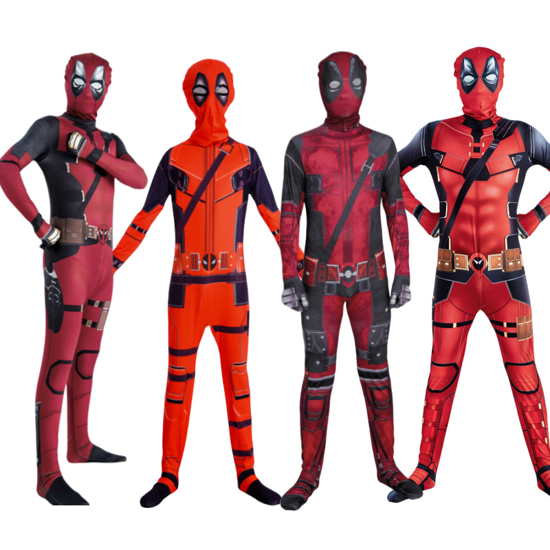 新款Deadpool死侍连体衣紧身衣服装儿童成人死侍3金刚狼cosplay服