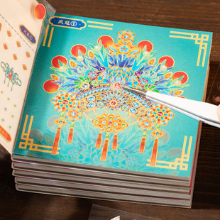 文物修复造景贴纸合集本凤冠宫灯云肩古董旧物微缩场景3d立体贴画拼图解压手帐手账diy手工玩具女孩打发时间