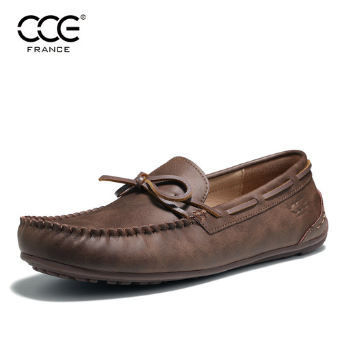 CCE英伦大码疯马皮豆豆鞋