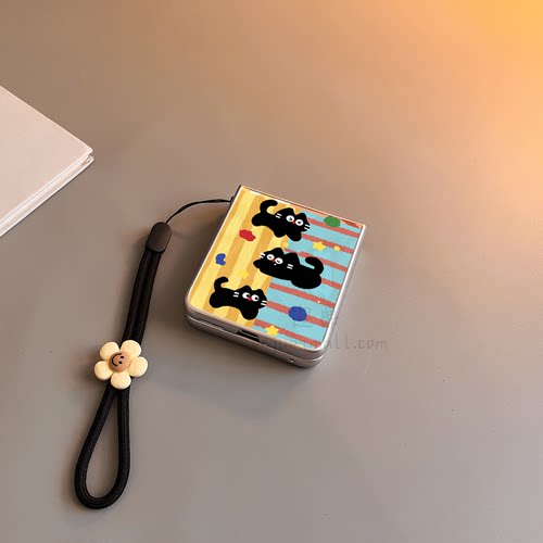 三只小猫适用小米mixflip华为purax手机壳pocket2硬novaflips三星zflip764卡通荣耀v磨砂oppofindn3n2女w25