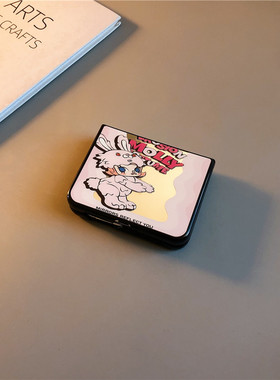 镜子兔兔茉莉适用华为purax手机壳pocket2小米mixflip硬novaflips三星zflip764卡通p50光面oppofindn3n2女w25