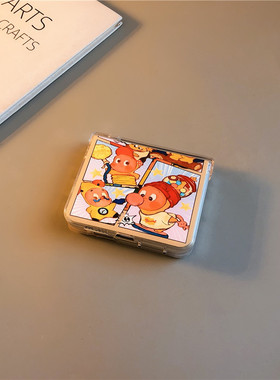 云朵星星人适用华为purax手机壳pocket2小米mixflip硬novaflips三星zflip764卡通p50光面oppofindn3n2女w25