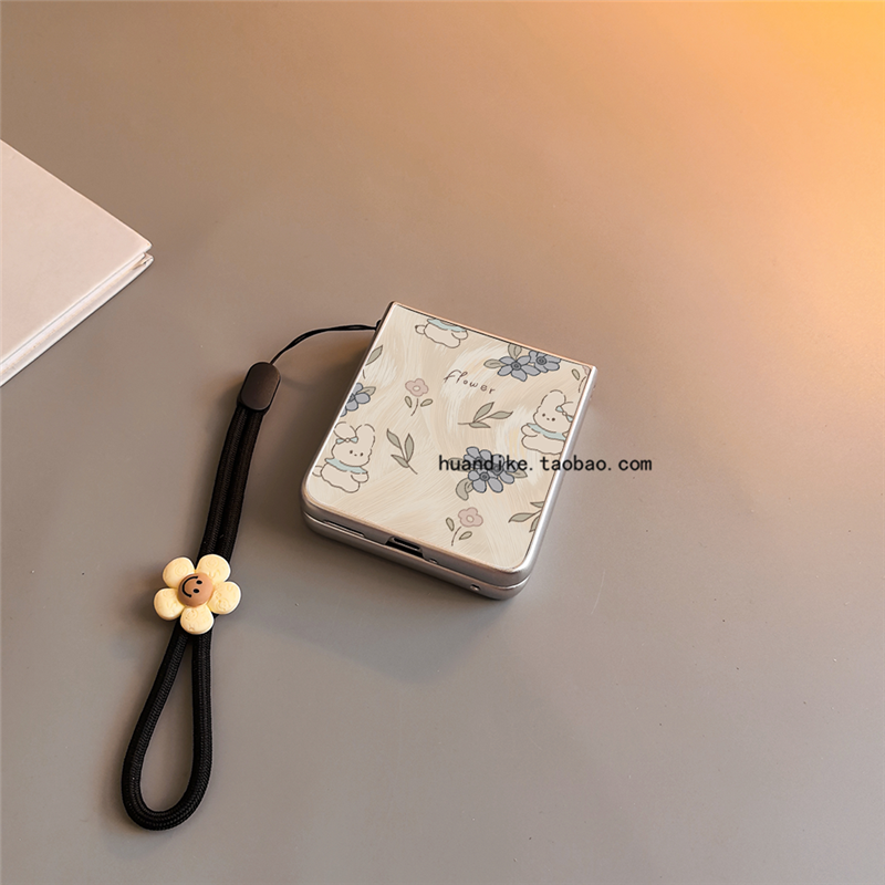 兔子小花适用小米mixflip华为purax手机壳pocket2硬novaflip三星zflip7564卡通vivox磨砂oppofindn3n2女w25