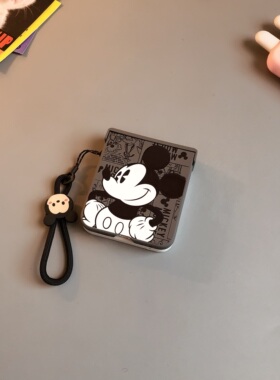 白灰撞色米奇适用小米mixflip2华为purax手机壳pocket2硬磨砂可爱荣耀vflip三星zflip7564卡通女oppofindn3潮