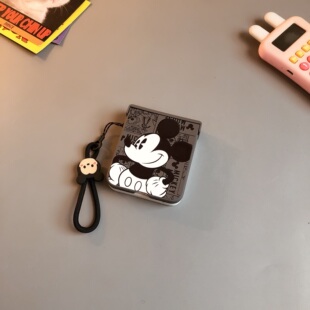 白灰撞色米奇适用小米mixflip2华为purax手机壳pocket2硬磨砂可爱荣耀vflip三星zflip7564卡通女oppofindn3潮