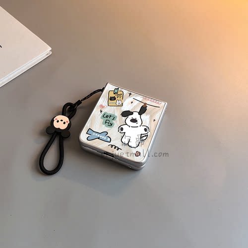 晾衣绳小狗适用华为purax手机壳pocket2小米mixflip硬novaflips三星zflip764卡通p50磨砂oppofindn3n2女w25