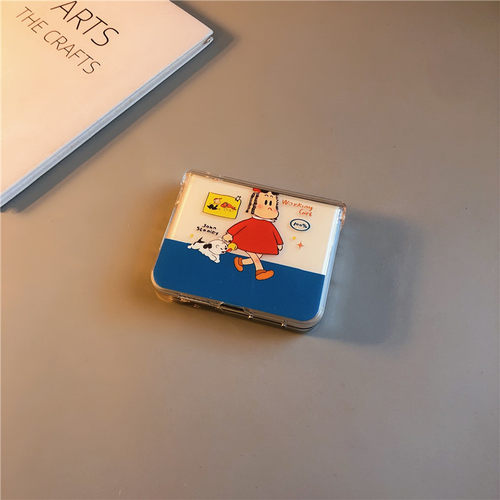 遛狗女孩透明适用华为purax手机壳pocket2小米mixflip硬novaflips三星zflip764卡通p50卡通oppofindn3n2女w25