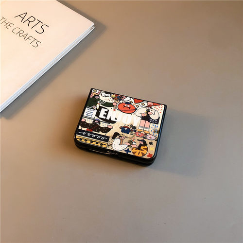 镜子彩虹女孩适用华为purax手机壳pocket2小米mixflip硬novaflips三星zflip764卡通p50卡通oppofindn3n2女w25