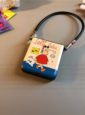 遛狗女孩适华为pocket2手机壳小米mix2硬nova三星zflip7 5 6简约vivox flip皮纹oppofindn3n2女w荣耀v挂绳p50