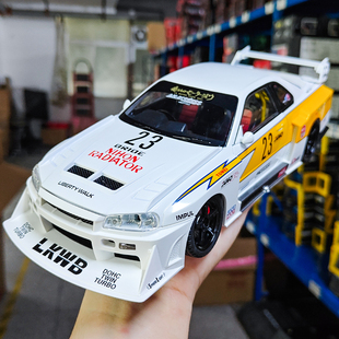 合金车模1比18GTR改装版超级赛车仿真模型收藏摆件男孩玩具车礼物