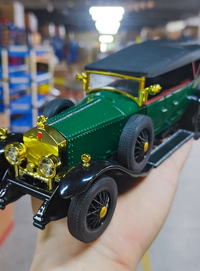 合金车模1比24霍希老爷车仿真汽车模型收藏摆件男孩玩具礼物新品