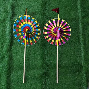 老北京响鼓风车复古典打鼓小红旗子风车儿童玩具景区热卖 地摊热销