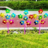 新款 镭射亮片风车玩具儿童益智彩印风车地摊货源广场地摊景区彩色