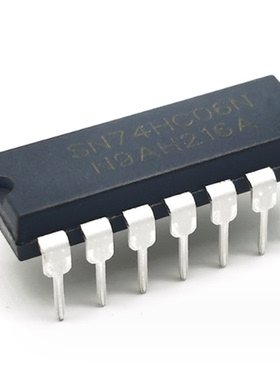 SN74HC06N DIP14直插 6路反相器(开漏） 大芯片 中性丝印
