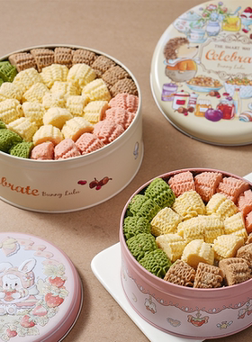 小花曲奇饼干冰激凌手工黄油零食礼盒装点心年货新年圣诞节礼物