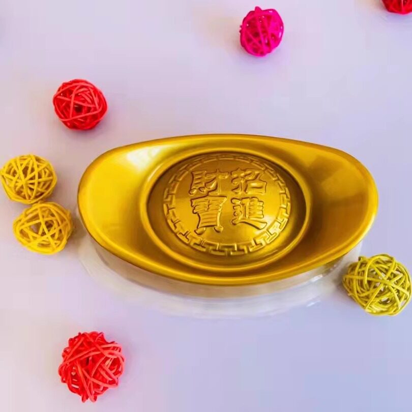 金元宝招财进宝铜钱铜币素食年糕鱼糯米年糕万寿斋过年伴手礼定制