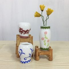 陶瓷迷你小花瓶干花插花家居摆件客厅装饰品娃娃屋厨房日式冰箱贴