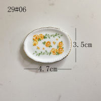 Miniature food play scene model dollhouse accessories display kitchen mini ceramic plates and plates can be used as fridge magnets thumbnail 4