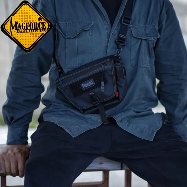 台湾产MAGFORCE麦格霍斯台马Z1001B02迷你摸鱼包单肩斜跨包随行包