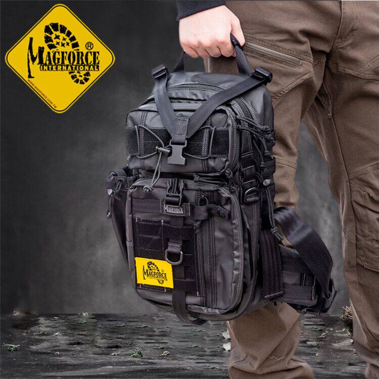 台湾产MAGFORCE麦格霍斯台马注胶弓箭手0431单肩背包男黑斜挎包