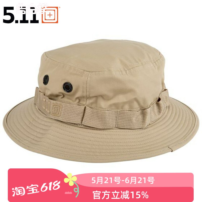 美国5.11渔夫帽迷彩奔尼帽511夏季户外遮阳圆边帽 89422战术帽子