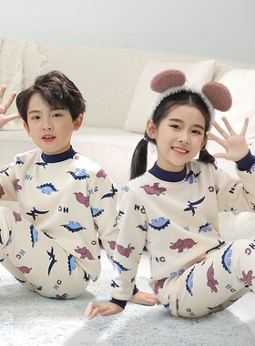 儿童加绒加厚保暖内衣套装男童打底女童小孩宝宝秋衣男孩童装睡衣