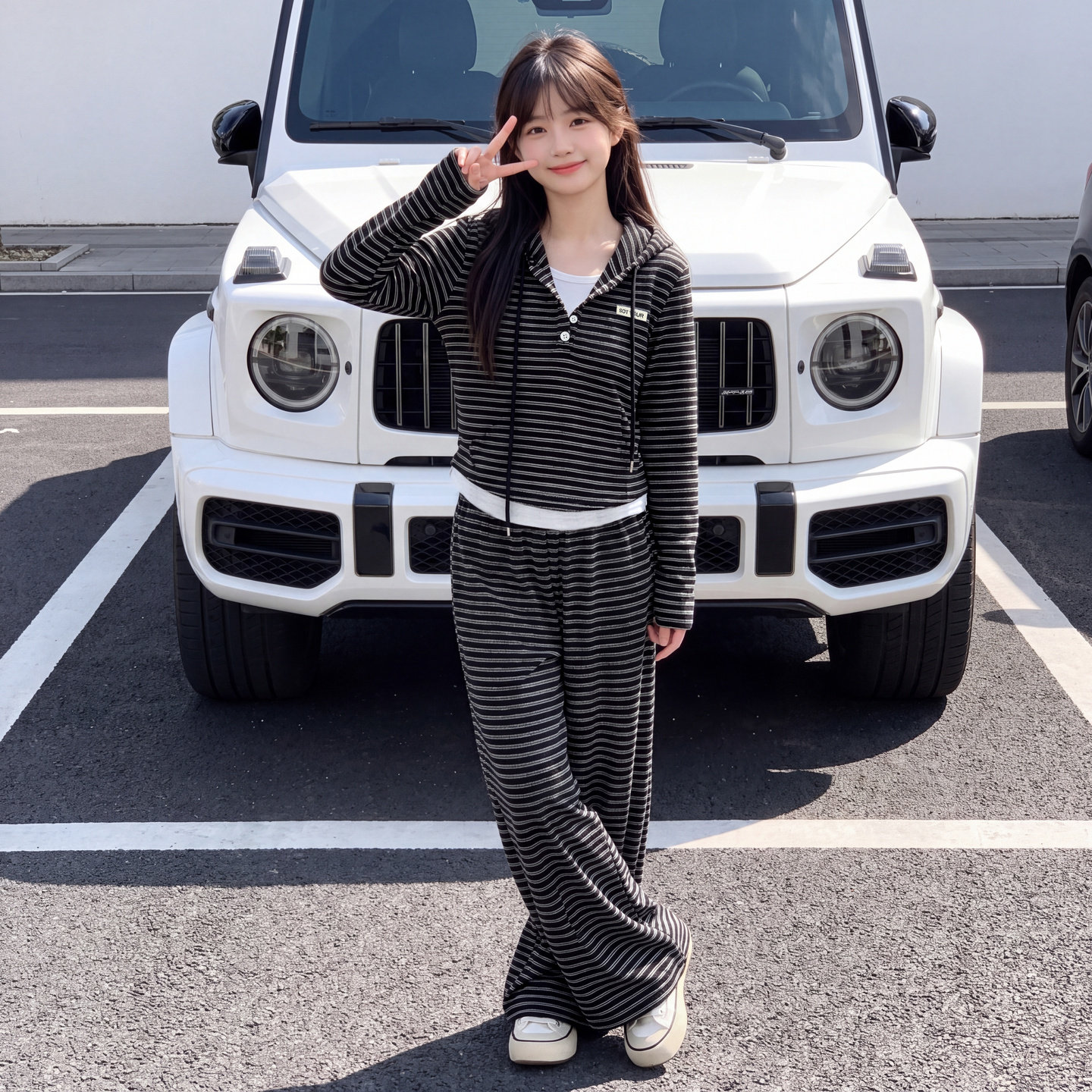 女童春秋连帽卫衣阔腿裤两件套