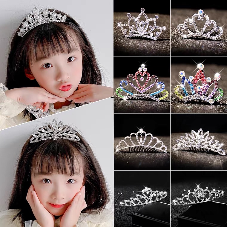 江恋皇冠合金韩版水钻发梳