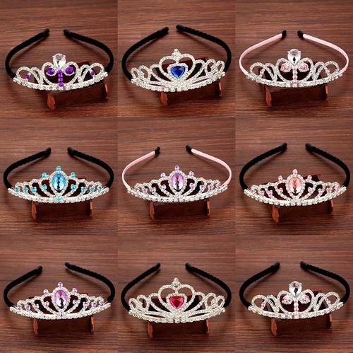 冰雪奇缘公主爱心发箍包布水钻