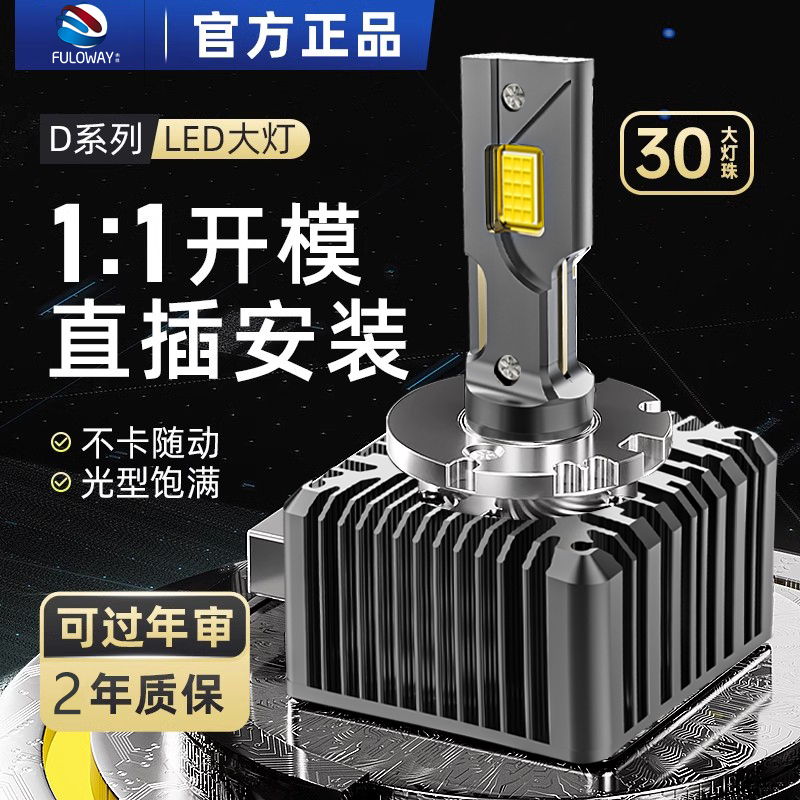 弗维汽车led前大灯氙气灯改装