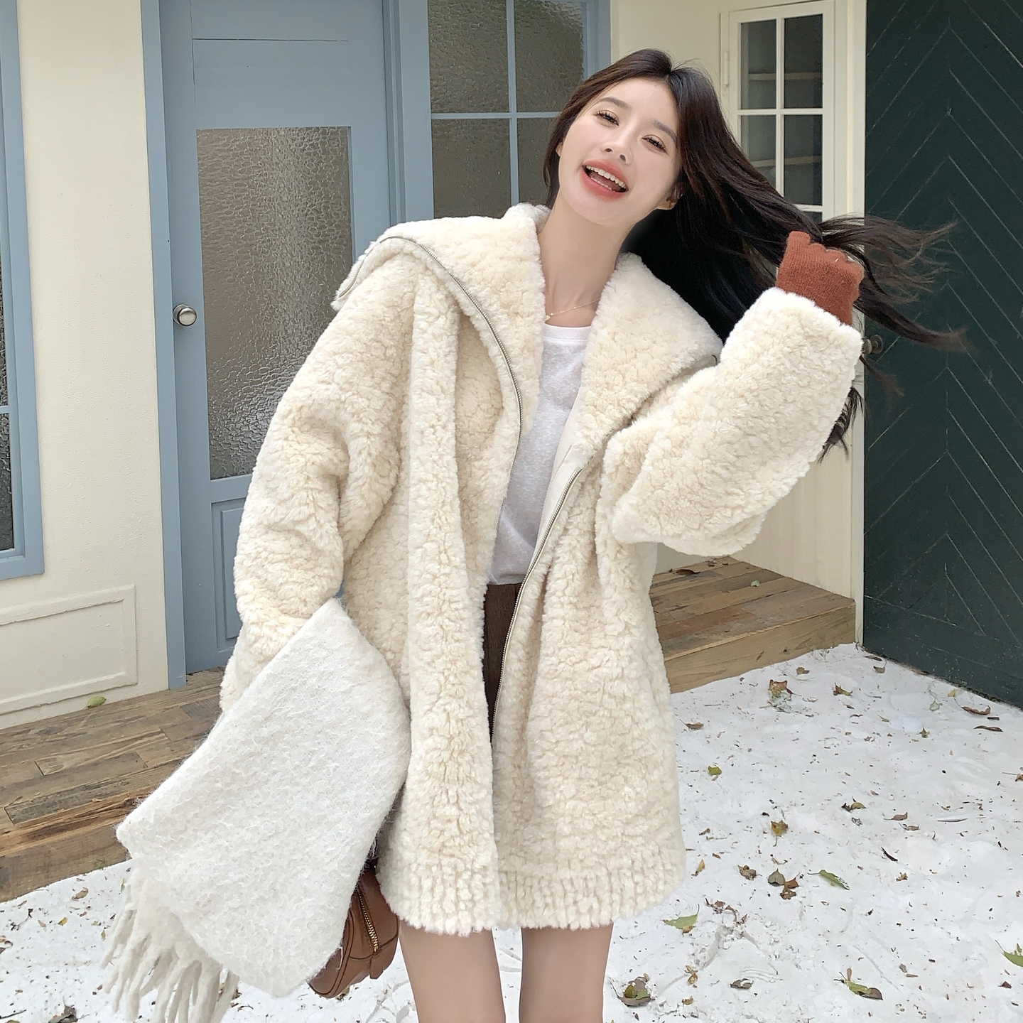 2025冬季新款现货设计感保暖加厚羊羔毛外套#25199-P210-K318,女装皮草,唛多 2025冬季新款现货设计感保暖加厚羊羔毛外套#25199-P210-K318,女装皮草,唛多