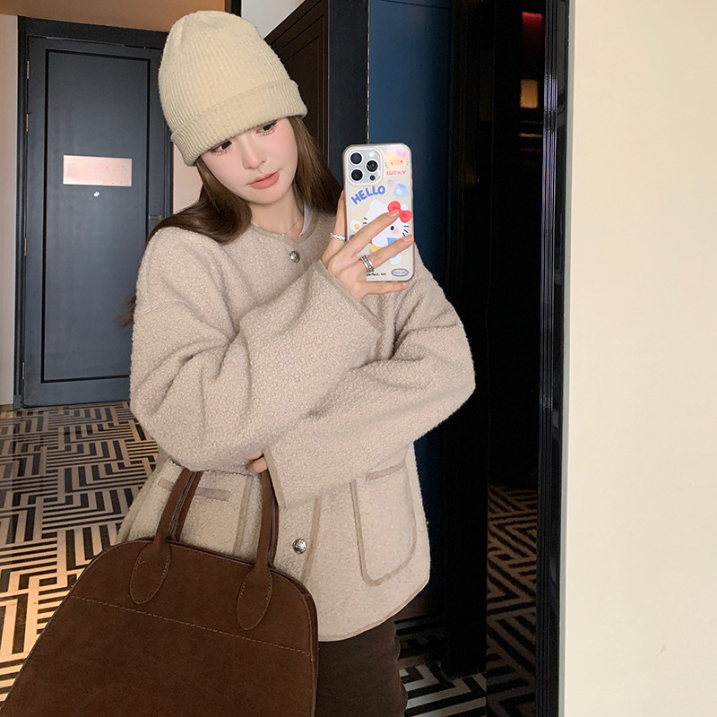 2025冬款数据好现货圈圈呢短外套3色入#1127-P165-K248,女装毛呢外套,唛多