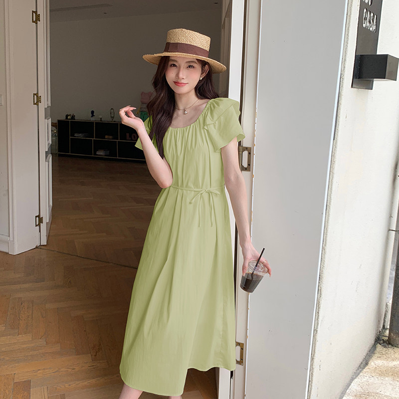 2026年夏季现货清新显瘦百搭连衣长裙2色入#3098-P105-K158,女装连衣裙,唛多