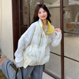 2025冬季新款现货现货白色拼接羽绒马甲90绒#25183-P195-K288，女装马甲，唛多