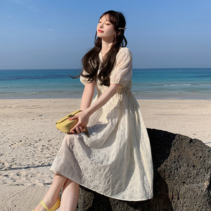 夏季现货  纯色暗纹连衣裙  2色入 #3065-P105-k158图片