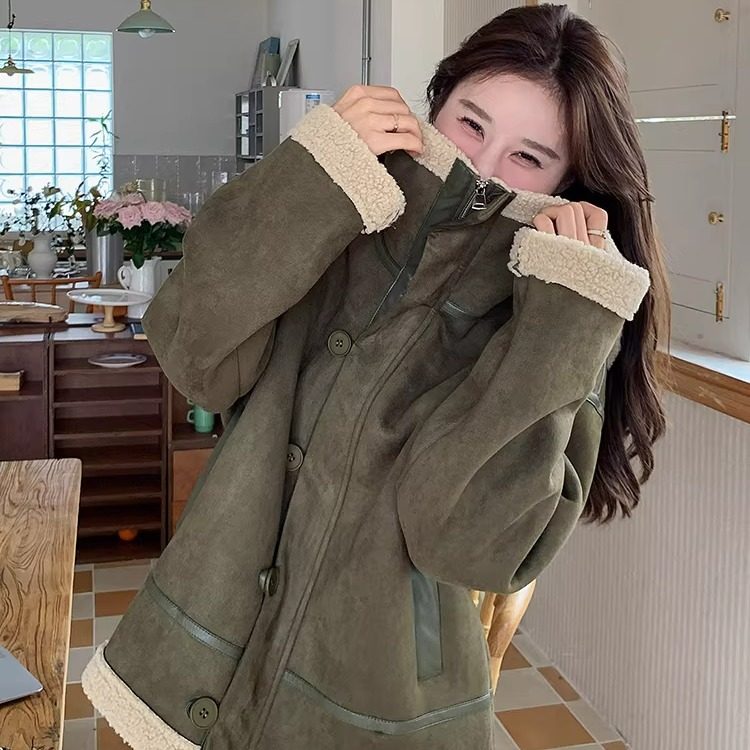 2025冬款现货数据好设计感时尚双色皮毛一体#3130-P170-K258，女装皮草，唛多