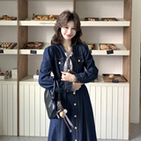 2026春季新款现货牛仔连衣裙+腰带+围巾#6001-P165-K258，女装连衣裙，唛多