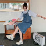 2024夏季牛仔马蹄扣背带裙套装裙#2287--P95/125--K148/188，女装连衣裙，唛多