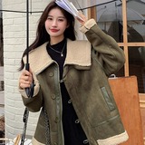 2025冬款现货数据好大翻领皮毛一体2色入#3130-P170-K258，女装皮草，唛多