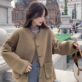 2025冬季麂皮翻毛皮短外套2色入#3127-P165-K248，女装短外套，唛多