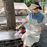 2026年夏季现货气质显高拼接长裙3083p105k158，女装连衣裙，唛多