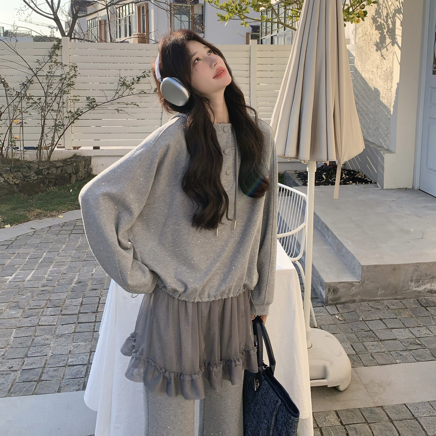 2026春季新款运动套装烫钻款上衣+裤子#6010-P190-K298，女装套装/套裙，唛多